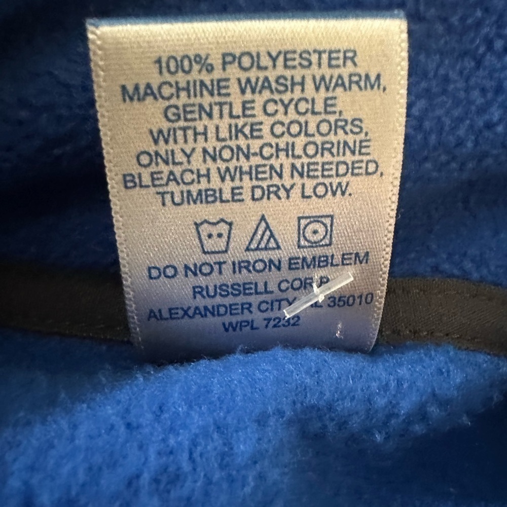 Men’s pre own as is Russel athletic brand 1/4 zip fleece pull over two blue sz M - Picture 5 of 5